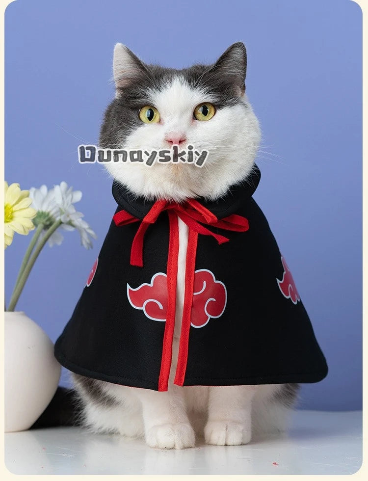 Cats Cloak Costume Akatsuki Halloween Pet Clothes Small Dog Dress Cape Anime Pet Cosplay Party Clothes Pet Supplies Cosplay