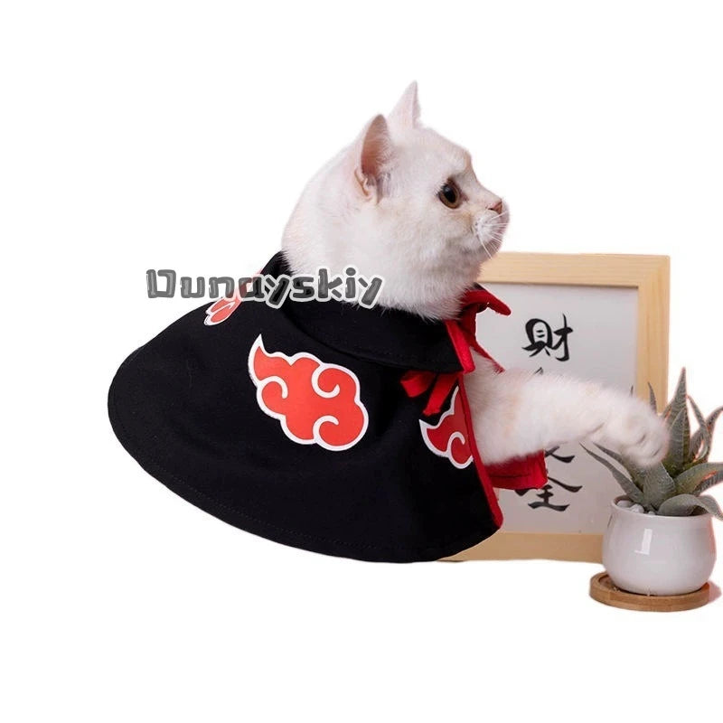 Cats Cloak Costume Akatsuki Halloween Pet Clothes Small Dog Dress Cape Anime Pet Cosplay Party Clothes Pet Supplies Cosplay