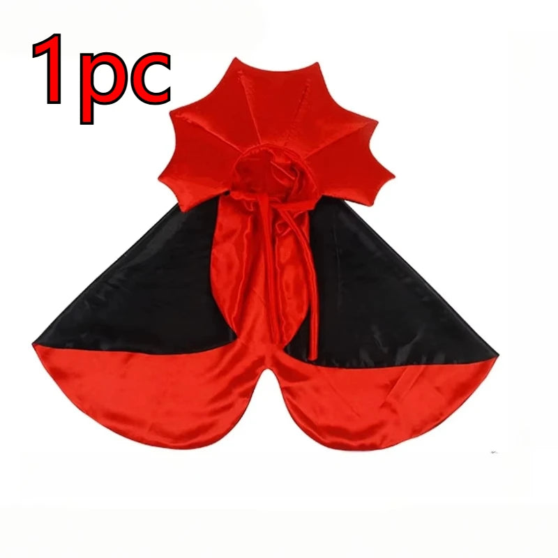 Pet Halloween Polyester Vampire Cloak Transformation Costume Cat Dog Witch Cloak Festivals Pet Role-playing Adjustable Costume